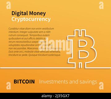 Bitcoin-Symbol, oranger Hintergrundvektor Stock Vektor