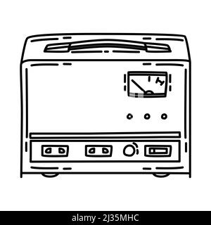 Automatischer Spannungsstabilisator Teil von Computer-Zubehör und Hardware Handgezeichnetes Icon Set Vector. Stock Vektor