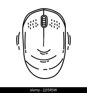 Maus Wireless Teil von Computer und Hardware Handgezeichnetes Icon Set Vector. Stock Vektor