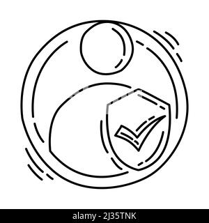 Account Computer Teil von Computer Software und Hardware Handgezeichnetes Icon Set Vector. Stock Vektor