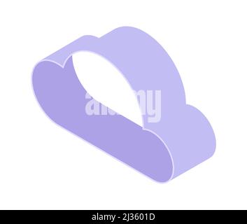 Isometrisches Symbol der virtuellen Wolke, Speicherung von Cloud-Informationen, Technologie-Symbol Stock Vektor
