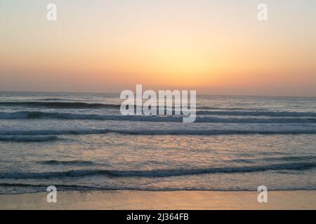 5. April 2022, San Diego, CA, USA: Die Korallen, Bäume, Felsen und das Meer während des Sonnenuntergangs am Torrey Pines State Beach in San Diego, Kalifornien, am Dienstag, 5.. April 2022 (Bildnachweis: © Rishi Deka/ZUMA Press Wire) Stockfoto