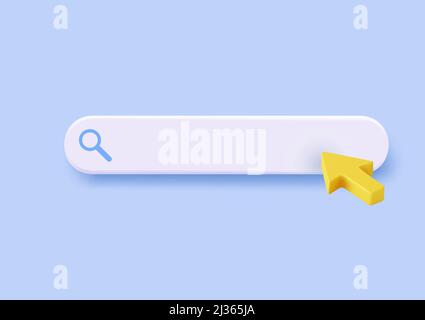 3D Vorlage für Suchleiste für Website. Stock Vektor