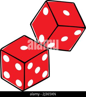 Doodle-Stil Darstellung von Dices, alle Dices sind in getrennten Ebenen Stock Vektor