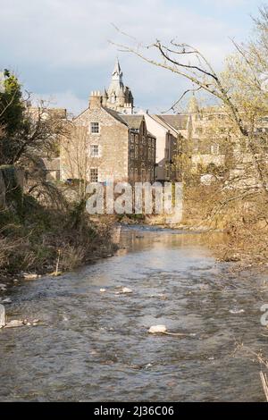 Der Fluss Slitrig fließt durch Hawick, Scottish Borders, Schottland, Großbritannien Stockfoto