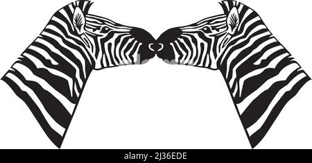 Zwei Zebras. Vektor-Illustration. Stock Vektor