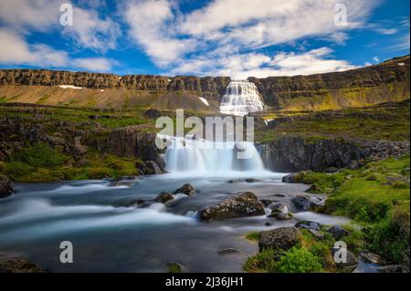 Dynjandi Wasserfall auf der Halbinsel Westfjorde in Island Stockfoto