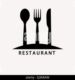 Essen und Restaurant-Design auf weißem Hintergrund, Vektorgrafik Stock Vektor