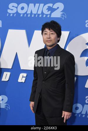 Los Angeles, USA. 05. April 2022. Toru Nakahara kommt an der SONIC THE IGEL 2 Los Angeles Premiere im Regency Village Theatre in Westwood, CA am Dienstag, 5. April 2022. (Foto: Sthanlee B. Mirador/Sipa USA) Quelle: SIPA USA/Alamy Live News Stockfoto