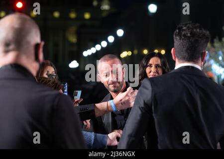 Rom, Italien. 05. April 2022. RAF nimmt an der Premiere des Films 'Laura Pausini: Piacere di Conoscerti' in Rom Teil (Foto: Matteo Nardone/Pacific Press/Sipa USA) Quelle: SIPA USA/Alamy Live News Stockfoto