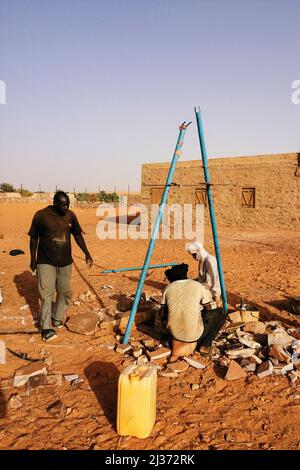 Mauretanien, Chinguetti, 'Le puit de Patty' - 'Il pozzo di Patty' - 'Patty's Well' Stockfoto