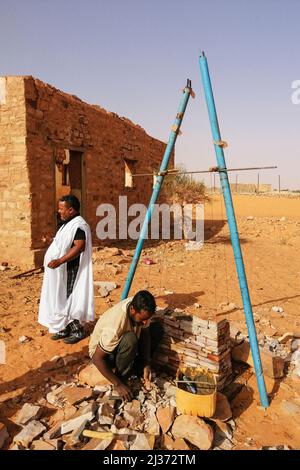 Mauretanien, Chinguetti, 'Le puit de Patty' - 'Il pozzo di Patty' - 'Patty's Well' Stockfoto
