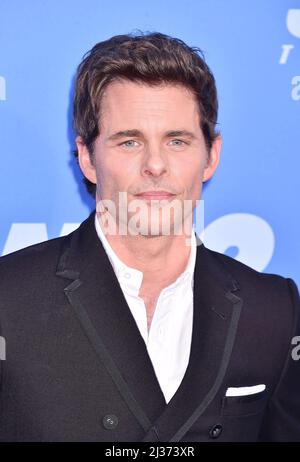 LOS ANGELES, CA - 05. APRIL: James Marsden nimmt an der Premiere von „Sonic the Hedgehog 2“ in Los Angeles am 05. April im Regency Village Theatre Teil. Stockfoto