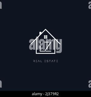 Logo-Design von LZ in Vektor für Bau, Haus, Immobilien, Gebäude, Immobilien. Stock Vektor