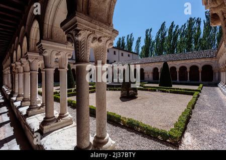 Kloster des Klosters Santa Maria la Real de las Huelgas, ein romanisches Kloster in Burgos. Spanien. Stockfoto