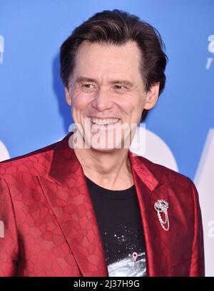 Los Angeles, Ca. 05. April 2022. Jim Carrey nimmt an der Premiere von „Sonic the Hedgehog 2“ in Los Angeles am 05. April 2022 im Regency Village Theatre in Los Angeles, Kalifornien, Teil. Kredit: Jeffrey Mayer/Jtm Fotos/Media Punch/Alamy Live News Stockfoto