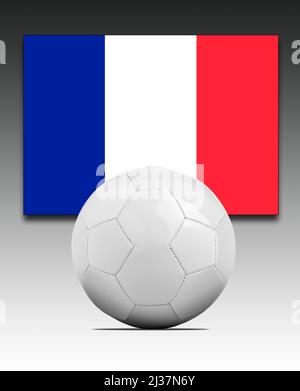 Leerer Fußball mit der Flagge der französischen Nationalmannschaft. Stockfoto