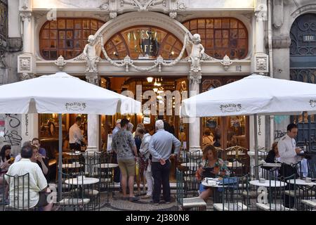 Café Majestic Restaurant, Jugendstilgebäude in der Rua de Santa Catarina in Porto Portugal. Stockfoto