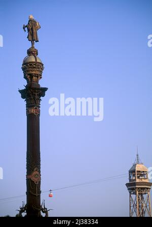 Chistopher Columbus Monument in Barcelona, Spanien Stockfoto