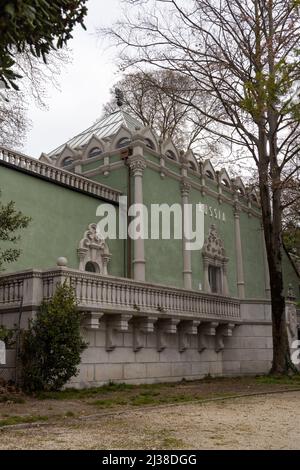 Russischer Pavillon für die Biennale Venedig (Blick aus dem öffentlichen Park). Teilnahme an der Biennale Venezia 59. 2022 Traummilch ausgesetzt Stockfoto