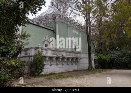 Russischer Pavillon für die Biennale Venedig (Blick aus dem öffentlichen Park). Teilnahme an der Biennale Venezia 59. 2022 Traummilch ausgesetzt Stockfoto