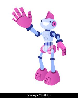 Spielzeug-Roboter - modernes flaches Design Stil einzelnes isoliertes Objekt Stock Vektor