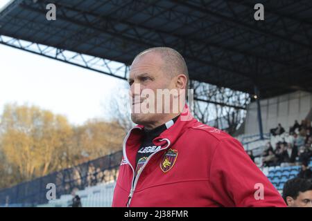 Ferrara, Italien. 05. April 2022. Ferrara (FE), Italia, 5 Aprile, stadio Paolo Mazza, 33Â giornata Campionato Serie BKT 2021/2022, incontro tra le squadre della Spal e del Cosenza Calcio, nella foto: Mister Pierpaolo Bisoli Credit: Independent Photo Agency/Alamy Live News Stockfoto