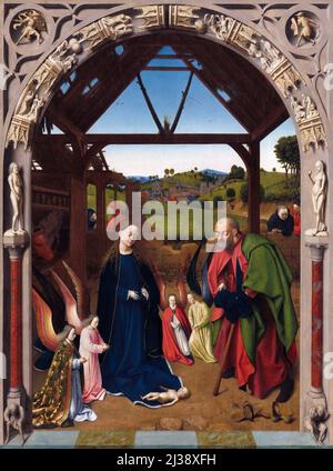 Petrus Christus (1425-1476) 'die Geburt', Öl auf Holzplatte, ca. 1450 Stockfoto