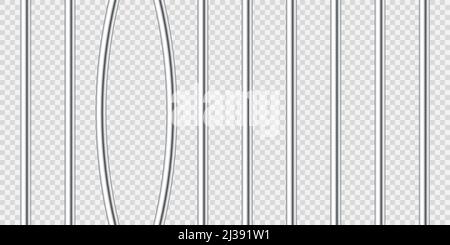 Realistische Metallgefängnisstangen. Detaillierter Gefängniskäfig, eiserner Zaun im Gefängnis. Krimineller Hintergrund Nachbau. Kreative Vektordarstellung. Stock Vektor
