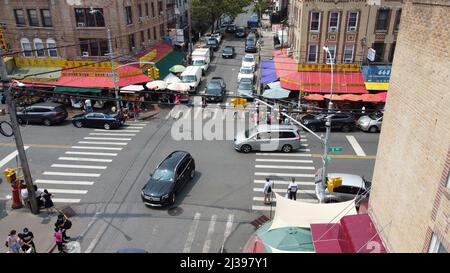 Über 58. Street und 8. Avenue, Chinatown, Sunset Park, Brooklyn, NY Stockfoto