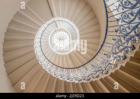 Die berühmte Wendeltreppe im Queen's House, Greenwich, London Borough of Greenwich, Greater London, England, Vereinigtes Königreich Stockfoto