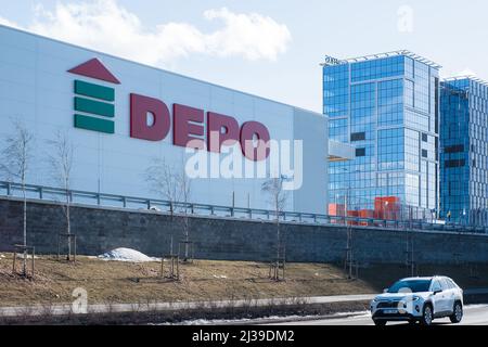 Depo-Shop. Depo-Geschäfte verkaufen Bau- und Veredelungsmaterialien für Haus und Garten Stockfoto