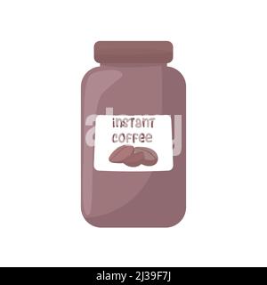 Instant-Kaffeeglas Gläser o isoliert auf weißen Vektor-Illustration. Granulierter Kaffee Stock Vektor