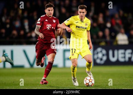 Spanien, Villarreal: 06. April 2022, 06. April 2022, Spanien, Villarreal: Fußball: Champions League, Villarreal FC - FC Bayern München, Viertelfinale, erste Etappe beim Estadio de la Ceramica. 900/Cordon Press Stockfoto