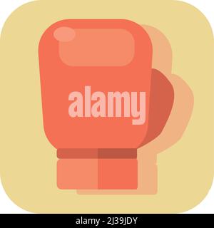 Abstrakter Knopf-Symbol Boxhandschuh auf weißem Hintergrund - Vektor-Illustration Stock Vektor