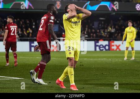 Spanien, Villarreal: 06. April 2022, 06. April 2022, Spanien, Villarreal: Fußball: Champions League, Villarreal FC - FC Bayern München, Viertelfinale, erste Etappe beim Estadio de la Ceramica. 900/Cordon Press Stockfoto