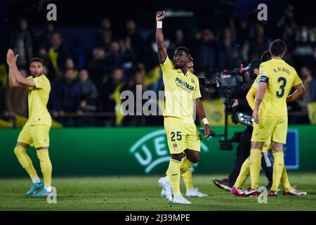 Spanien, Villarreal: 06. April 2022, 06. April 2022, Spanien, Villarreal: Fußball: Champions League, Villarreal FC - FC Bayern München, Viertelfinale, erste Etappe beim Estadio de la Ceramica. 900/Cordon Press Stockfoto