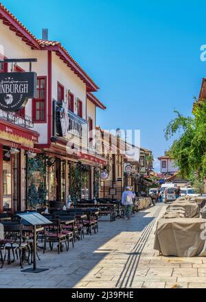 Straßen der Altstadt von Antalya in der Türkei Stockfoto