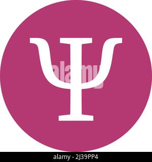 Psychologie-Symbol. Griechischer Großbuchstabe Vektorgrafik. Stock Vektor