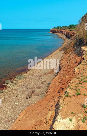 Red Rock Küste bei Low Tide am Nordkap auf Prince Edward Island in Kanada Stockfoto