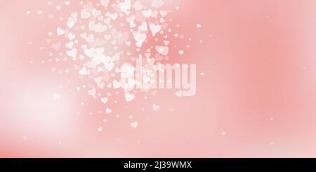 Weißes Herz liebt Konfettis. Valentinstag Explosion unglaubliche Hintergrund. Fallende transparente Herzen Konfetti auf Farbübergang Hintergrund. Drama Stock Vektor