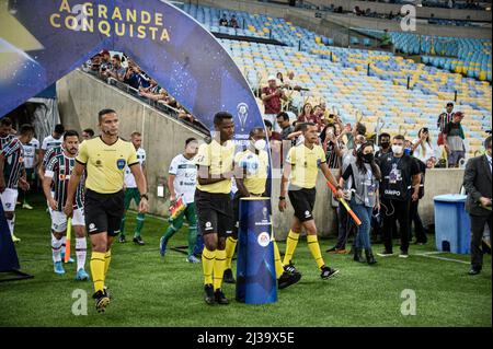 Rio De Janeiro, Brasilien. 06. April 2022. Während Fluminense x Oriente Petrolero, einem Spiel, das für die Copa Sulamericana 2022 gültig ist, das am Mittwoch (06) im Maracanã-Stadion in der Stadt Rio de Janeiro (RJ) ausgetragen wird. Kredit: Nayra Halm/FotoArena/Alamy Live Nachrichten Stockfoto