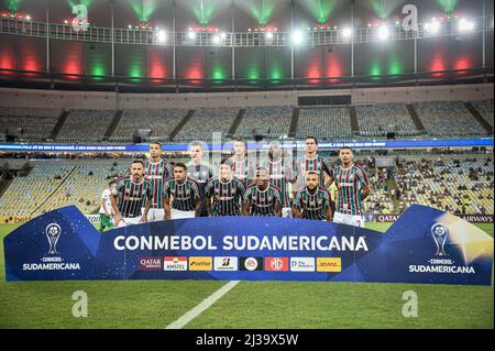 Rio De Janeiro, Brasilien. 06. April 2022. Während Fluminense x Oriente Petrolero, einem Spiel, das für die Copa Sulamericana 2022 gültig ist, das am Mittwoch (06) im Maracanã-Stadion in der Stadt Rio de Janeiro (RJ) ausgetragen wird. Kredit: Nayra Halm/FotoArena/Alamy Live Nachrichten Stockfoto