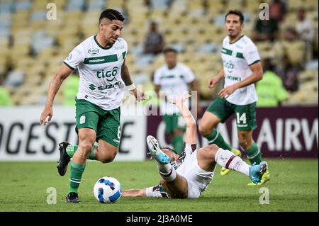 Rio De Janeiro, Brasilien. 06. April 2022. Während Fluminense x Oriente Petrolero, einem Spiel, das für die Copa Sulamericana 2022 gültig ist, das am Mittwoch (06) im Maracanã-Stadion in der Stadt Rio de Janeiro (RJ) ausgetragen wird. Kredit: Nayra Halm/FotoArena/Alamy Live Nachrichten Stockfoto