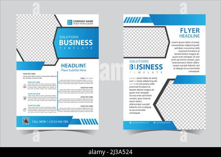 Blaue Cover-Designs für Geschäftsbericht, Broschüren, Flyer, Präsentationen, Prospekt, Magazin A4 Größe. Designvektor für Deckblatt-Vorlage Stock Vektor