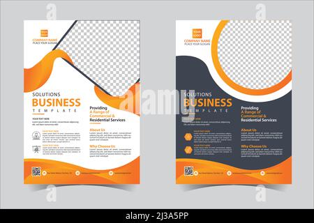 Orange Farbe Cover Designs für Jahresberichte, Präsentationen, Prospekt, Magazin A4 Größe. Designvektor für Deckblatt-Vorlage Stock Vektor