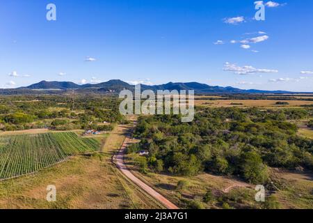 Luftaufnahme in Paraguay mit Blick auf das Ybytyruzu-Gebirge Stockfoto