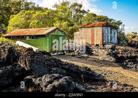 Rangitoto Island ist eine vulkanische Insel im Hauraki Golf in der Nähe von Auckland, Neuseeland. Stockfoto