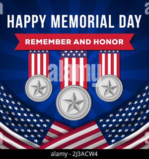 grußkarte zur illustration des memorial Day Stock Vektor