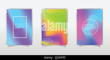 Satz von holographischen Trendy Hintergründe. Kann für Deckel, Buch, Drucken, Mode verwendet werden. Stock Vektor